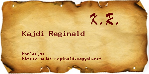Kajdi Reginald névjegykártya